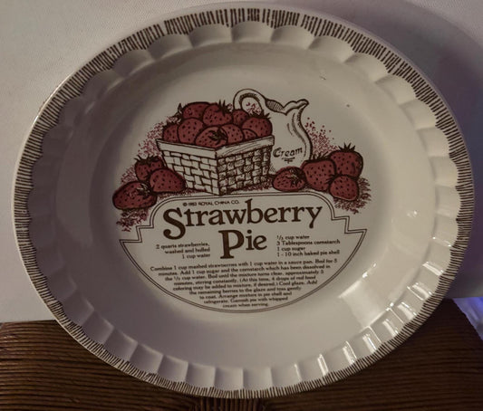 Vintage Jeannette Royal China Pie Plate Country Harvest Series Strawberries Basket Cream Pitcher Design Lover Antiques and Vintage