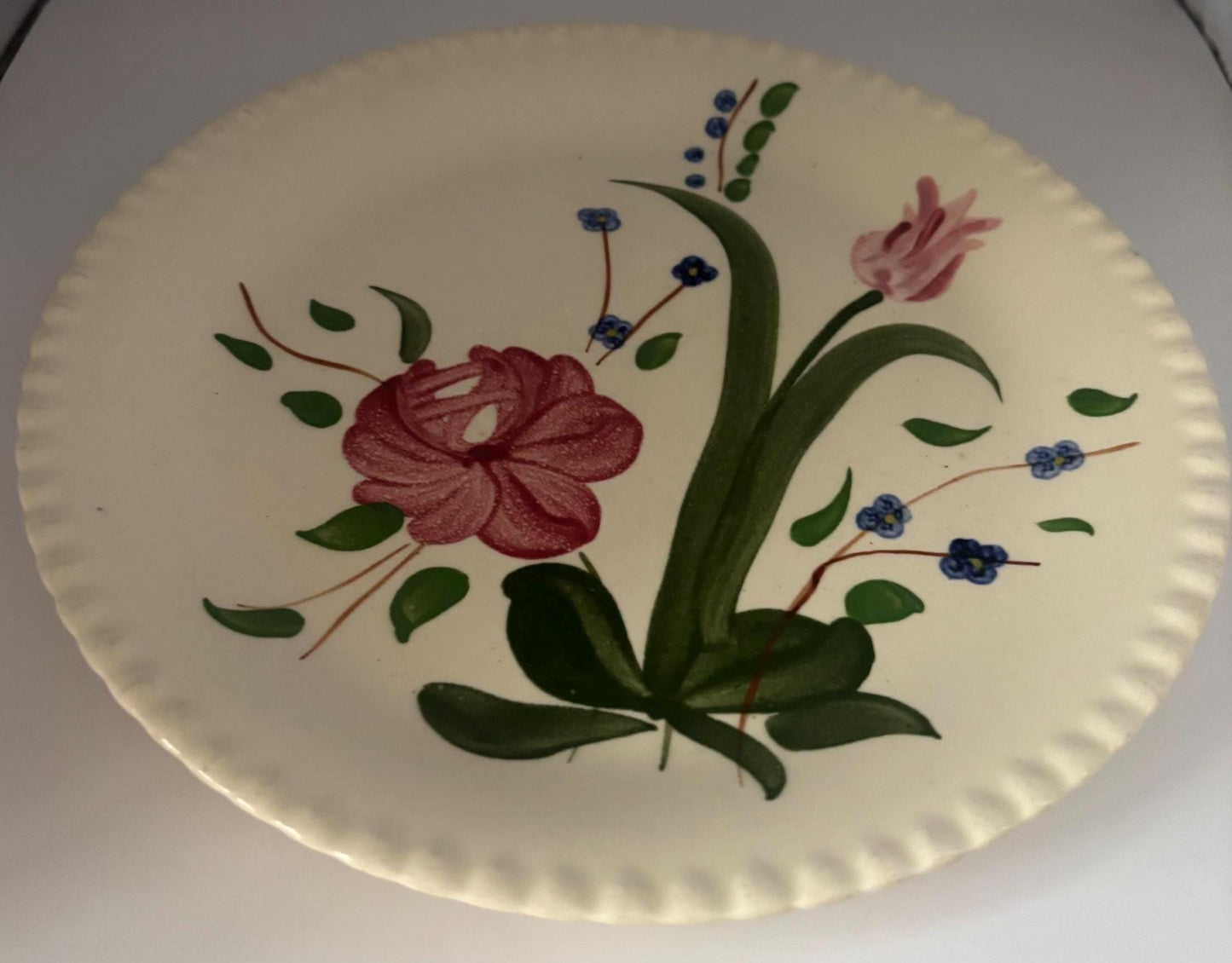 Blue Ridge Blue Bell Bouquet Plate, by Southern Pottery, Circa 1930's, Lover Antiques and Vintage
