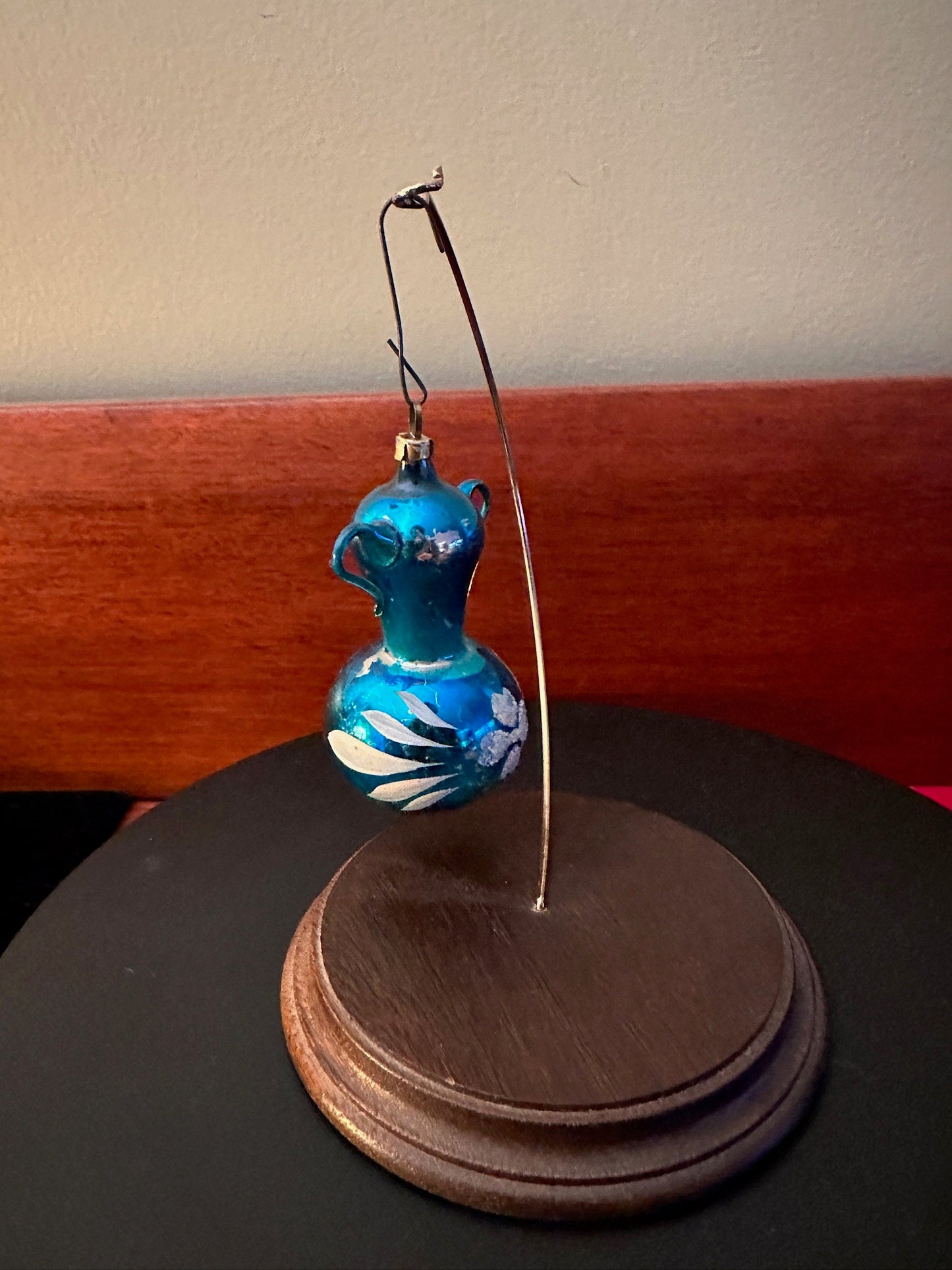 Vintage Blue Hand Blown Teapot Ornament