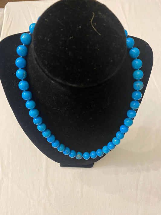 Blue Beaded Necklace Unique Gift Opportunity Lover Antiques and Vintage