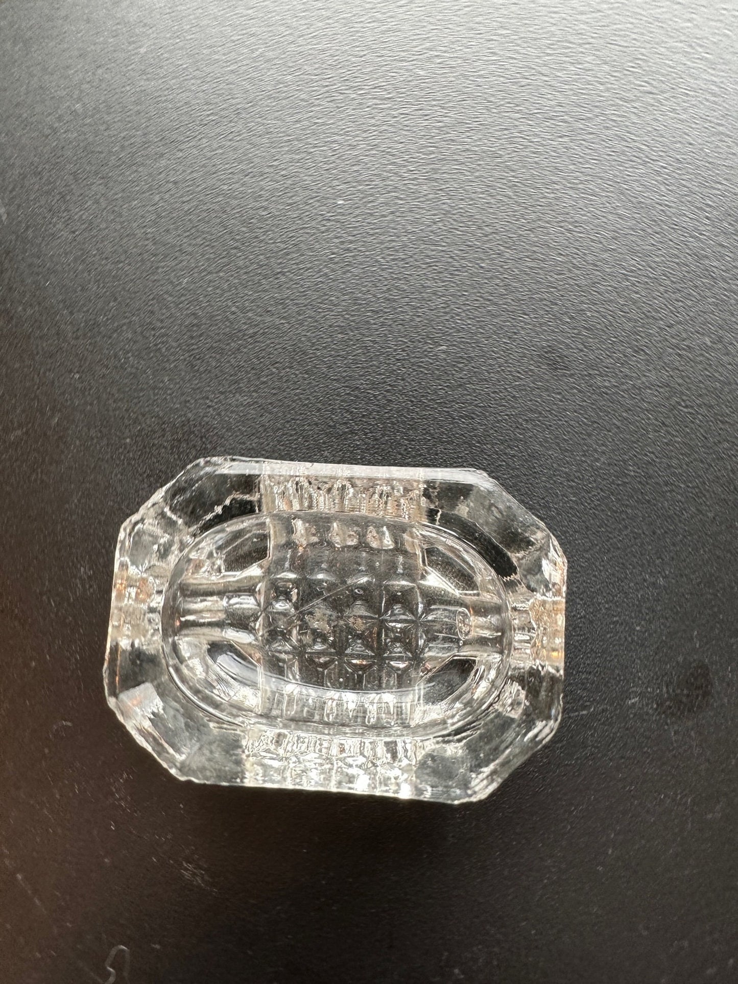 Vintage Clear Cut Glass Footed Dish: Rectangular Toothpick Holder