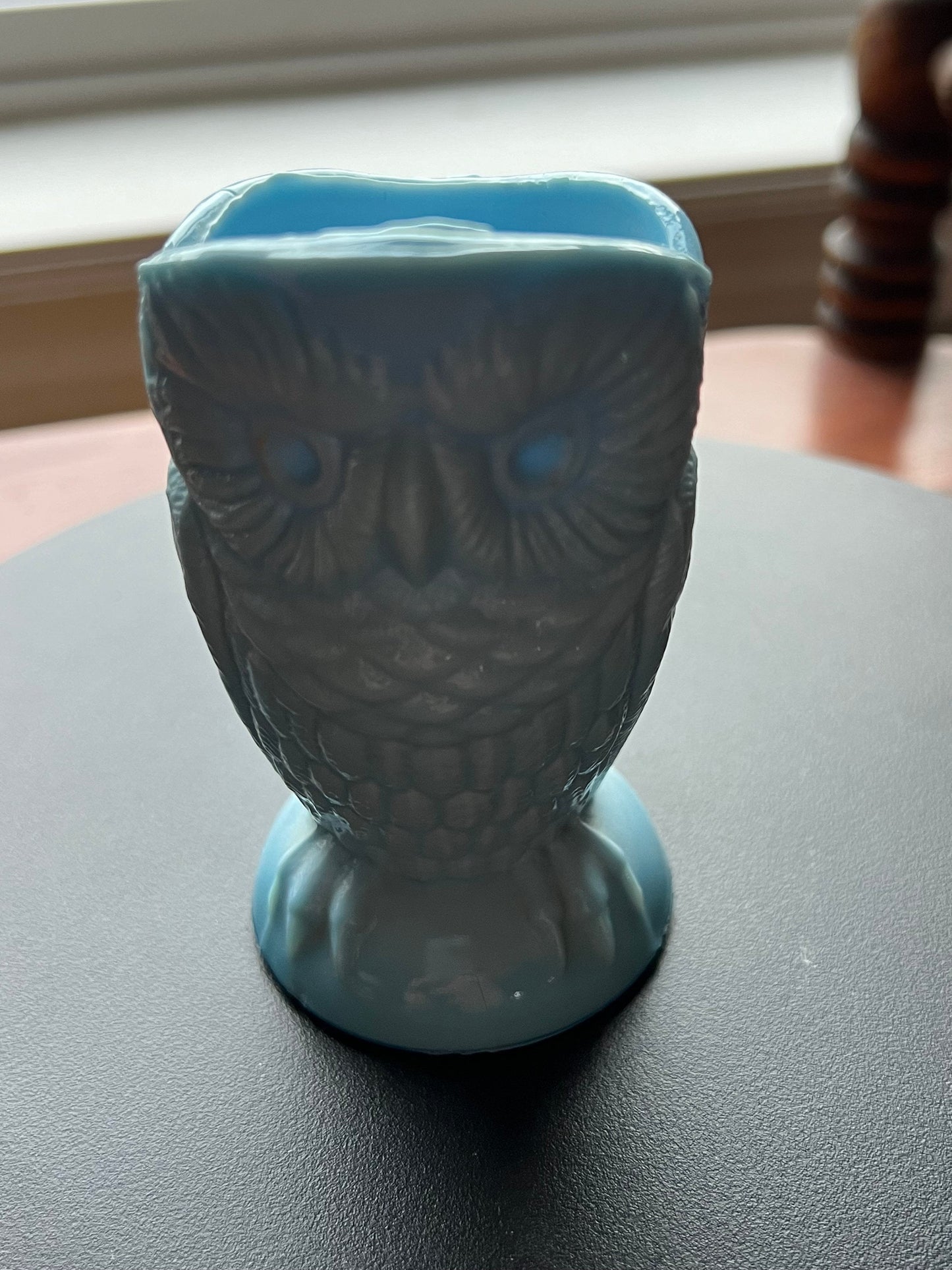 Antique EAPG Owl Blue Glass Toothpick Holder, Blue Owl Art Glass, Toothpick Holder, Vintage Container, Lover Antiques and Vintage