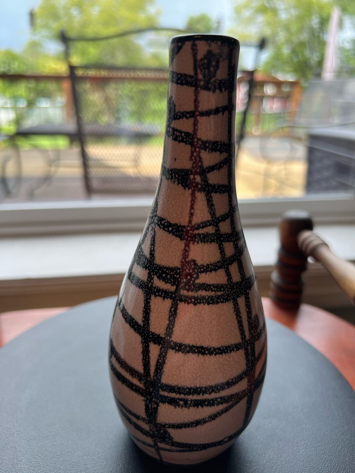 Vintage White and Black Bud Flower Vase Abstract Ceramic Bud Vase Black & White Vase Lover Antiques and Vintage