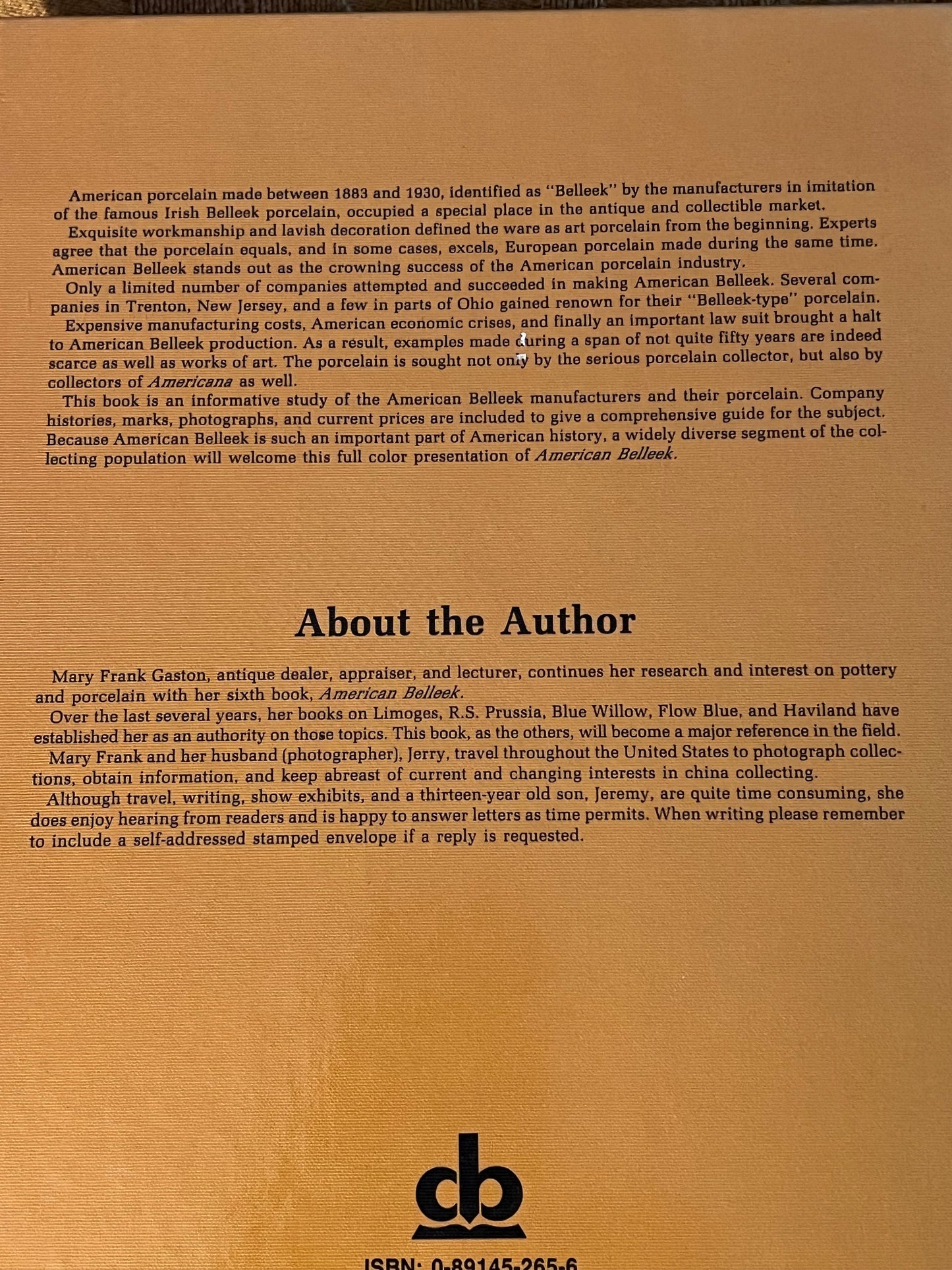 Vintage American Belleek Book: Illustrated Collector's Guide, 1984