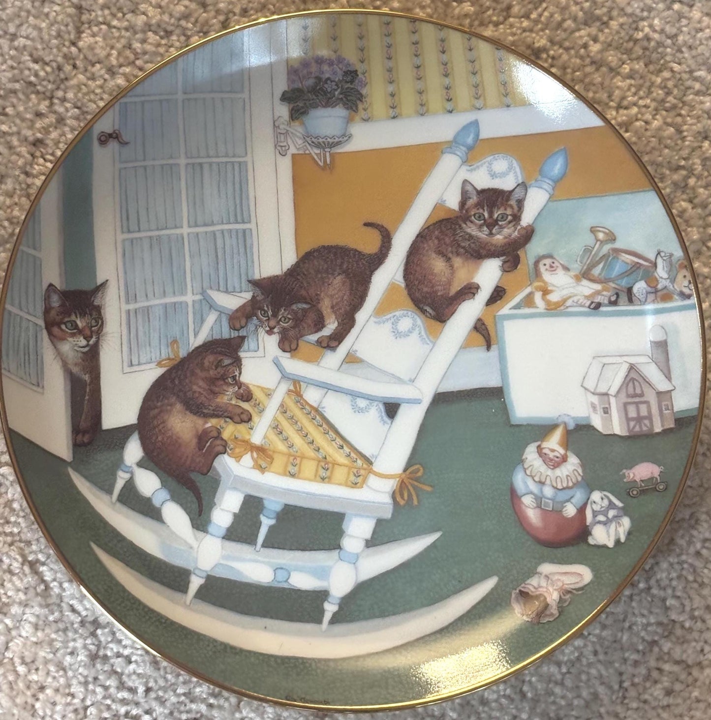 Hamilton Collection Cat Plate, Rock and Rollers Cats, Number 0695A, Lover Antiques and Vintage
