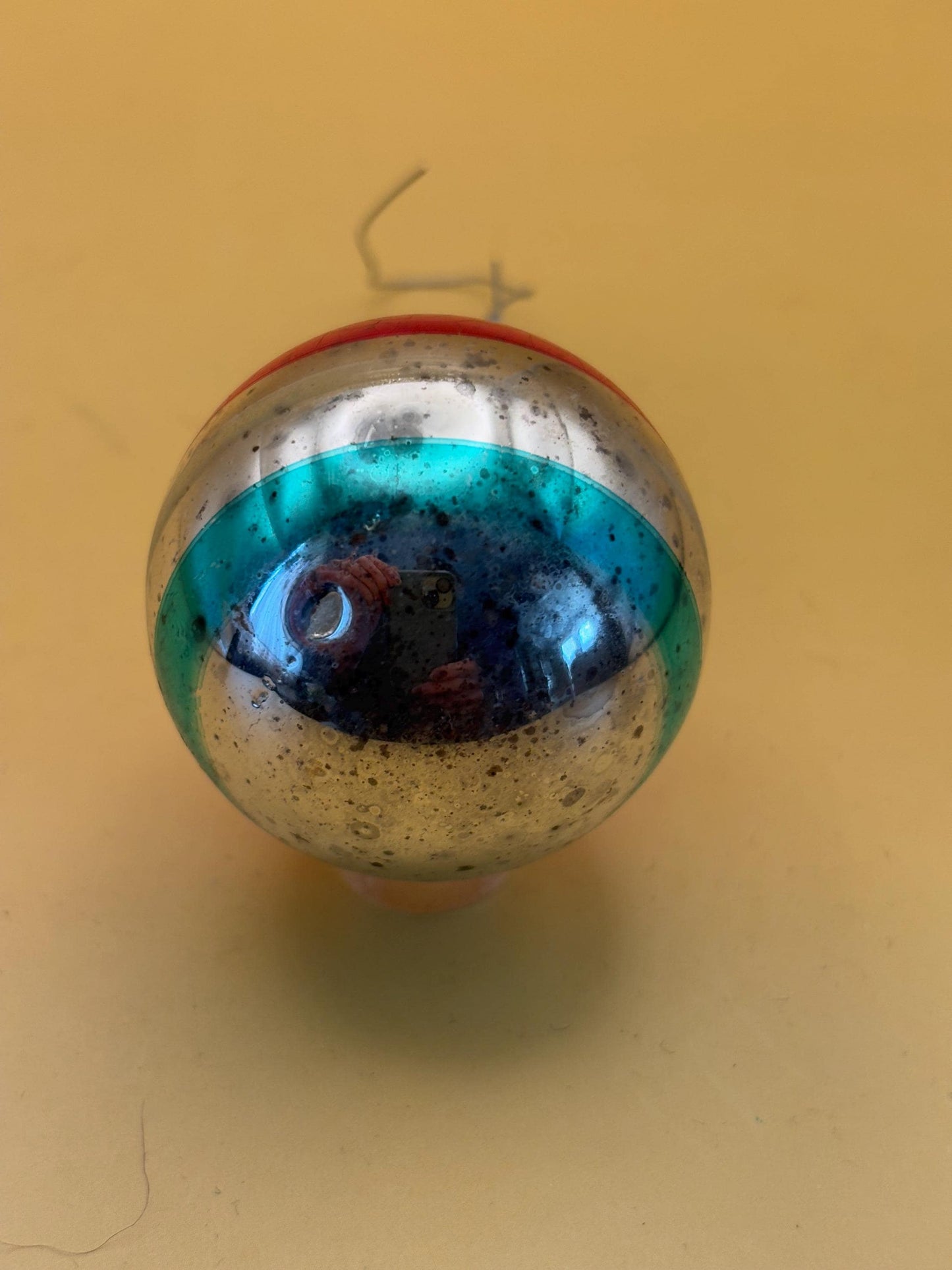 Shiny Brite Striped Ball Ornament Circle Circa 1940’s Lover Antiques and Vintage
