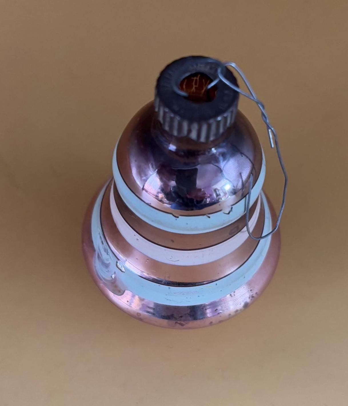 Shiny Brite Striped Bell Ornament Circle Circa 1940’s Lover Antiques and Vintage