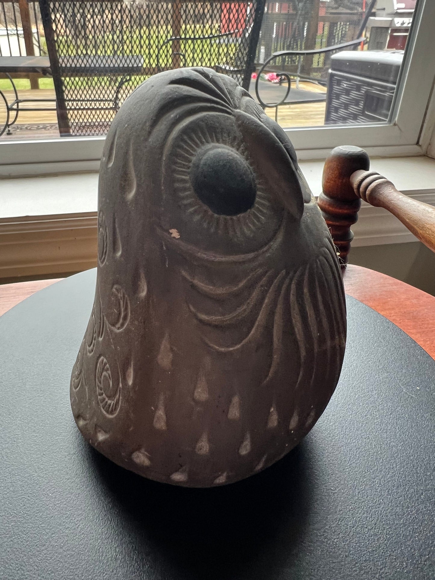 Vintage Tonala Pottery Owl: Signed Mexican Folk Art, Sue ‘76