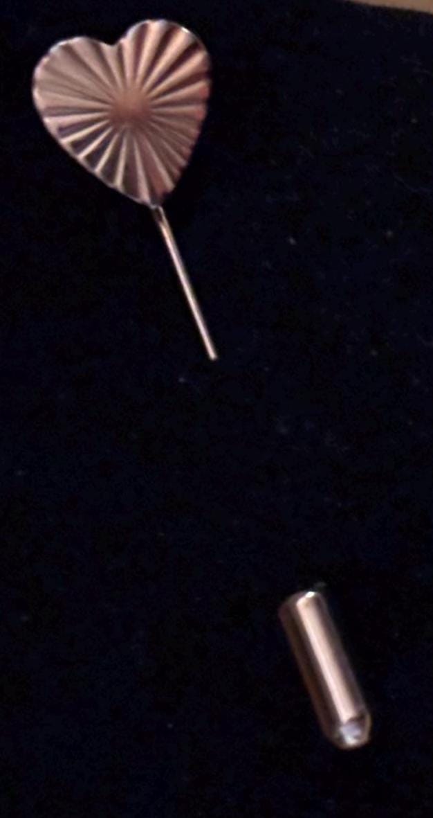Copper Heart Lapel Pin, Metal Starburst Stick Pin