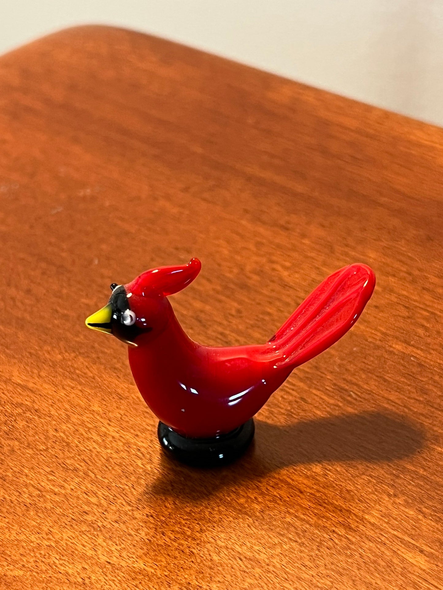 Vintage Red Cardinal mini small collectible glass art bird figure figurine Lover Antiques and Vintage
