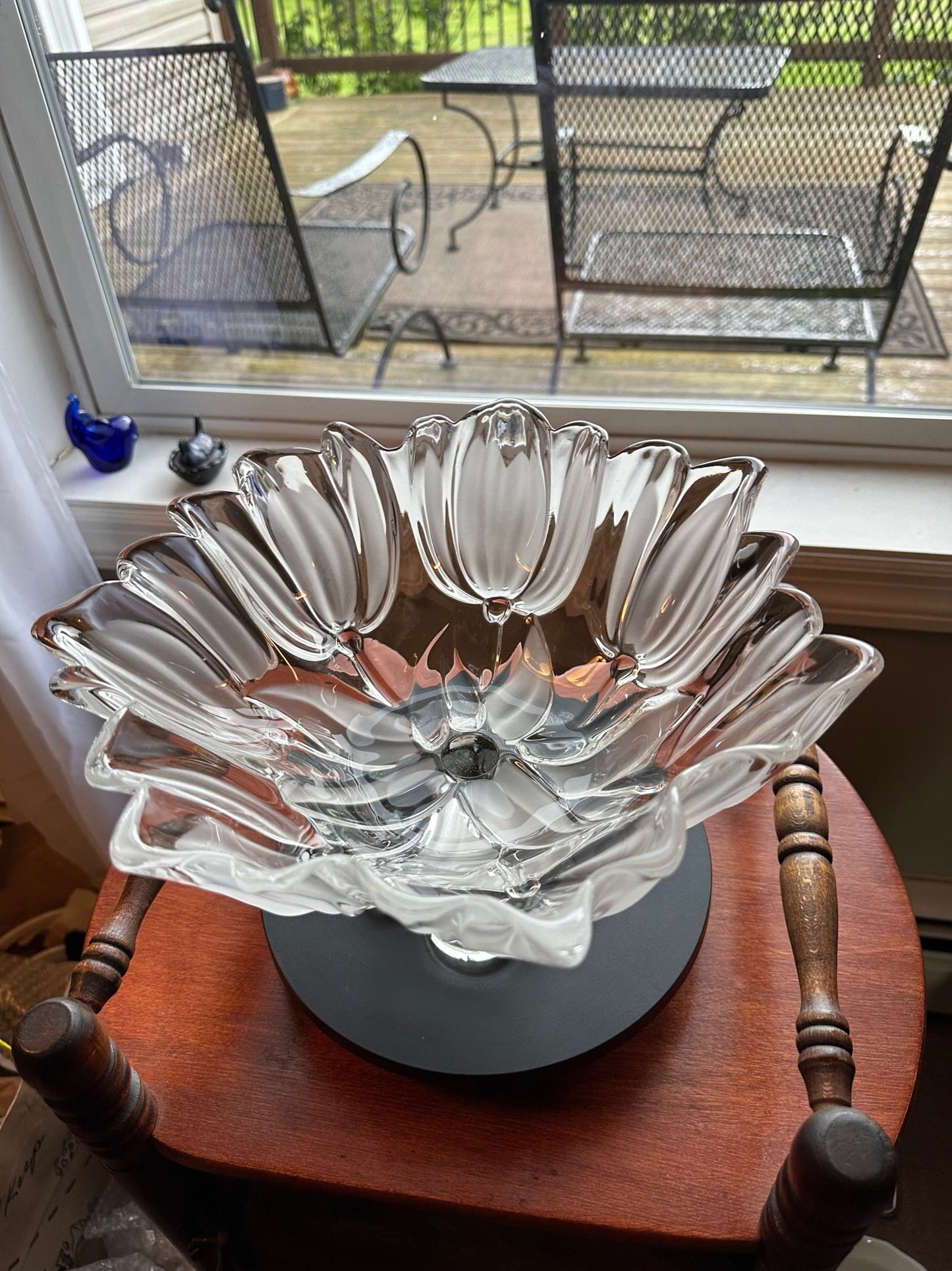 Vintage Mikasa Etched Petals of Flowers Frosted Glass Vase Art Glass Lover Antiques and Vintage