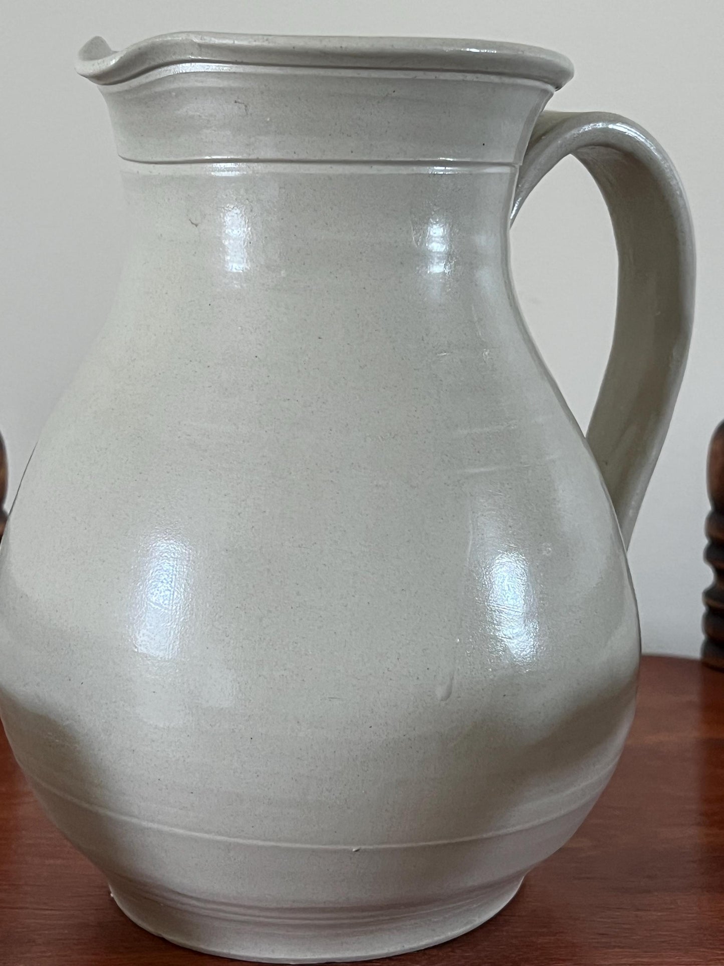 Vintage Williamsburg Pottery Pitcher with Cobalt Blue Flower Design Lover Antiques and Vintage
