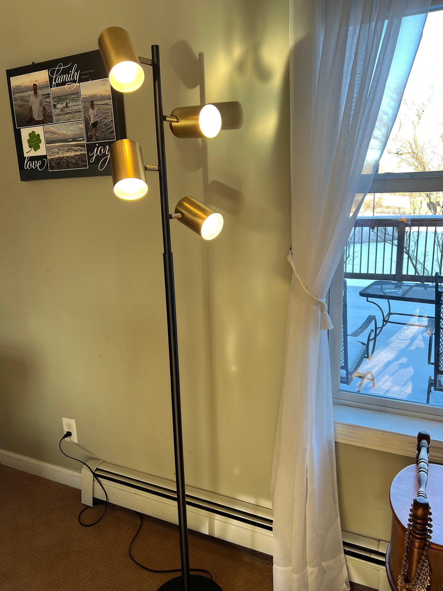 Mid Century Modern Floor Lamp: Adjustable 4-Light Can Lamp