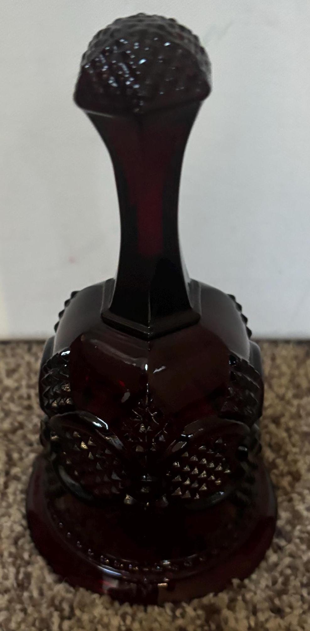 Vintage Avon Ruby Red Glass Bell Lover Antiques and Vintage