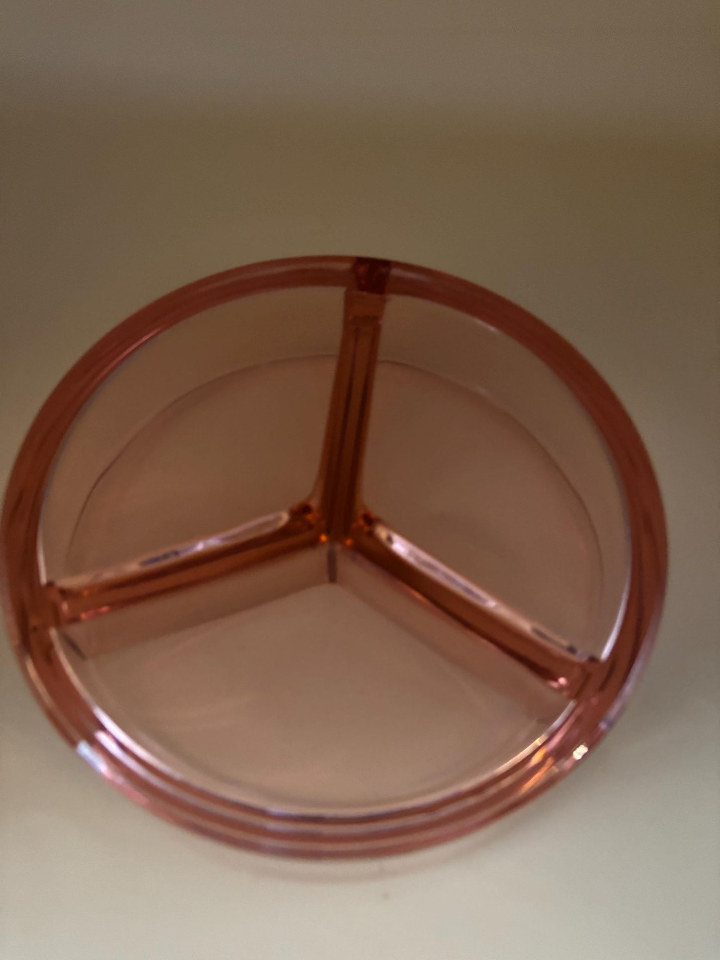 Vintage Pink Fostoria Versailles Glass Divided Relish Bowl