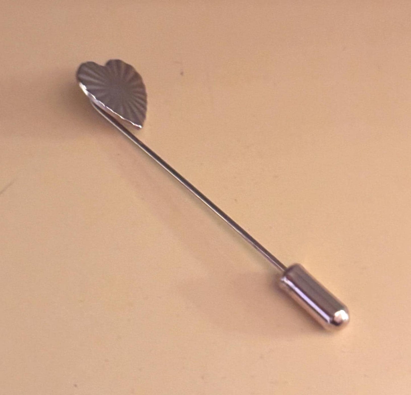 Copper Heart Lapel Pin, Metal Starburst Stick Pin