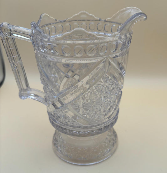Antique Daisy and Crossbar Canadian Pressed Glass Pitcher Lover Antiques and Vintage
