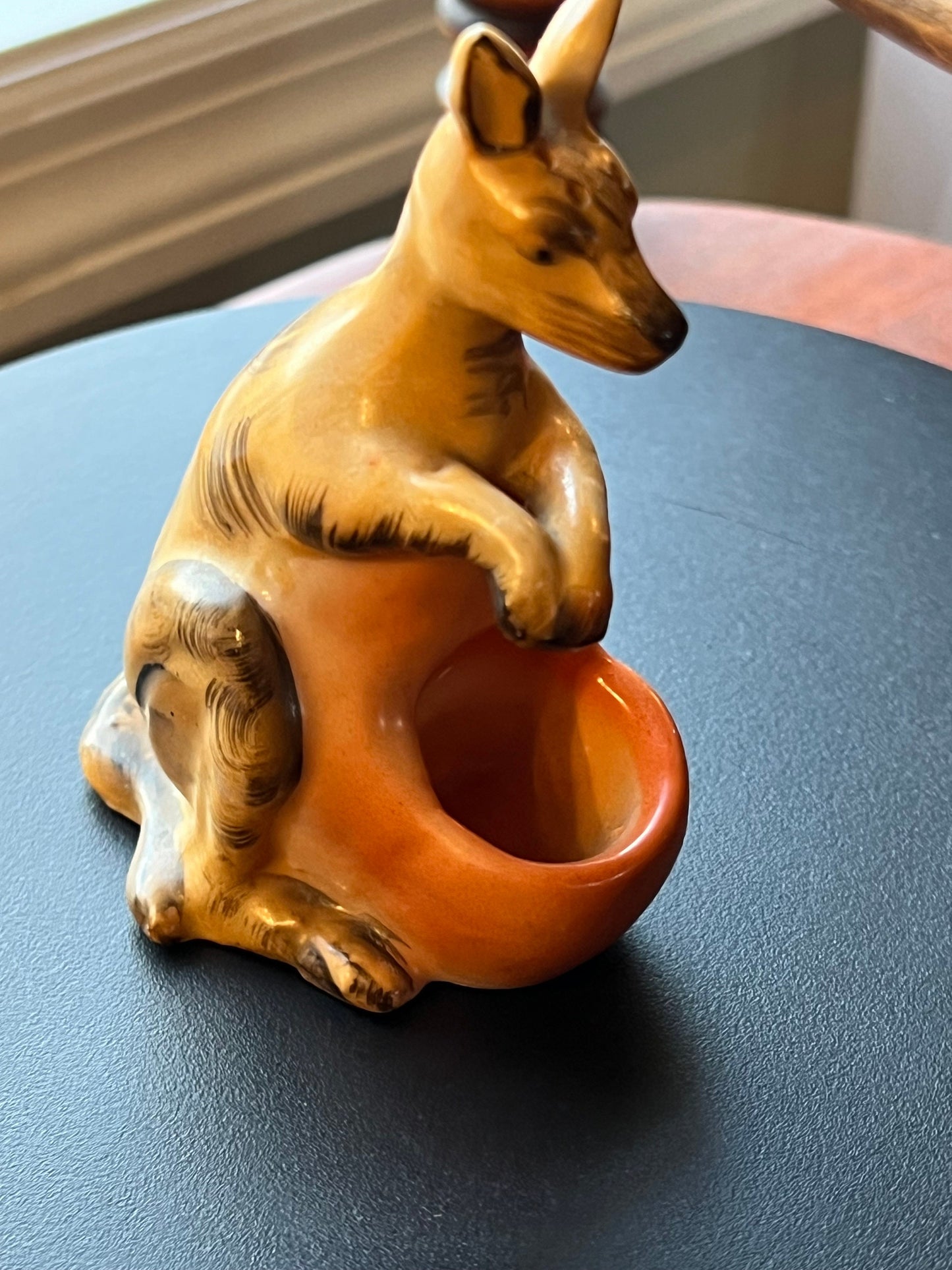 Vintage Kangaroo Ceramic Figurine, Kangaroo Toothpick Holder, Small Holder, Lover Antiques and Vintage
