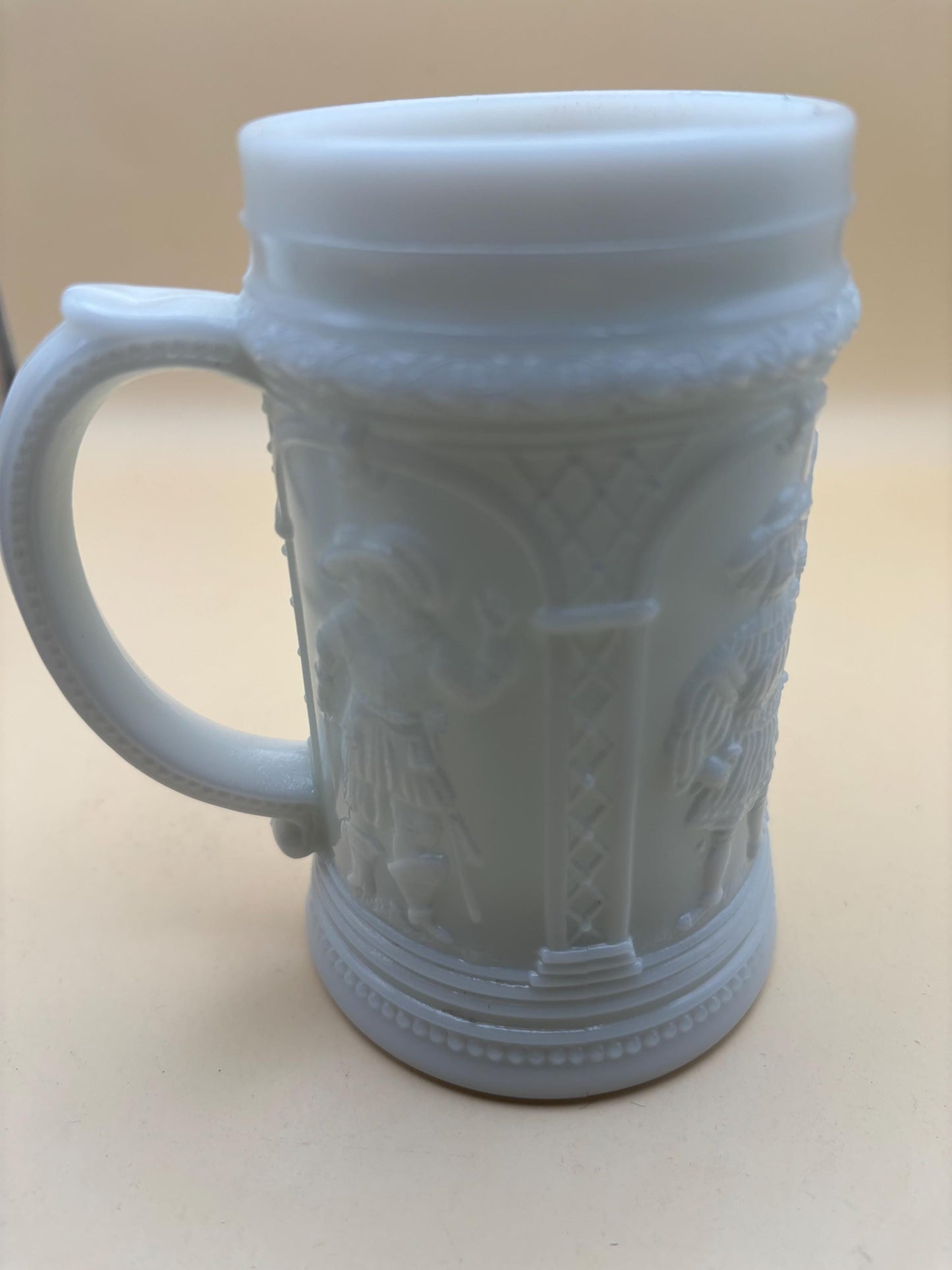 Vintage White Milk Glass Mug Number 1 on Bottom Lover Antiques and Vintage