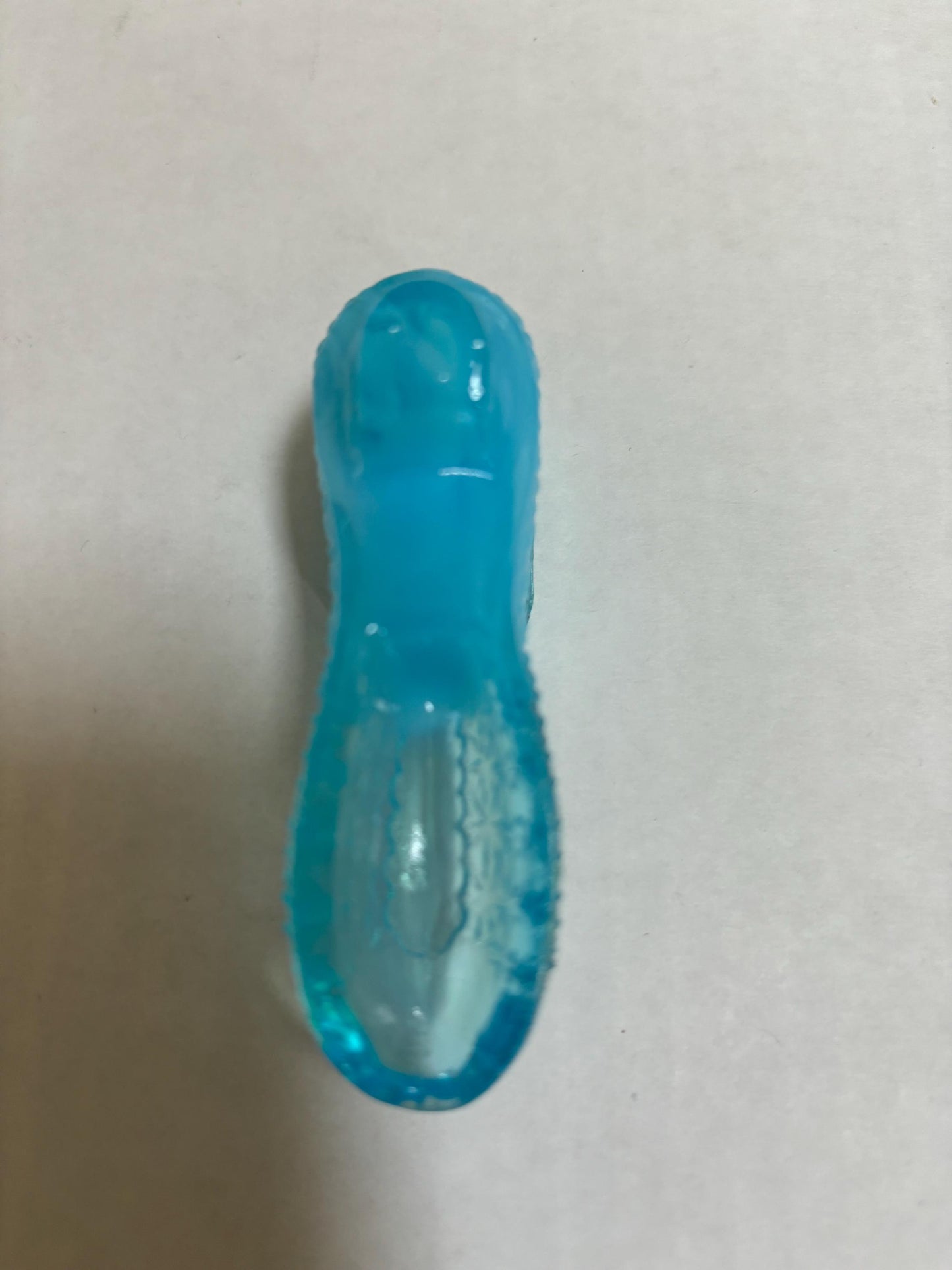 Vintage Blue Glass Shoe Slipper, Fenton, Boyd Glass, Blue Slag Collectible Shoe