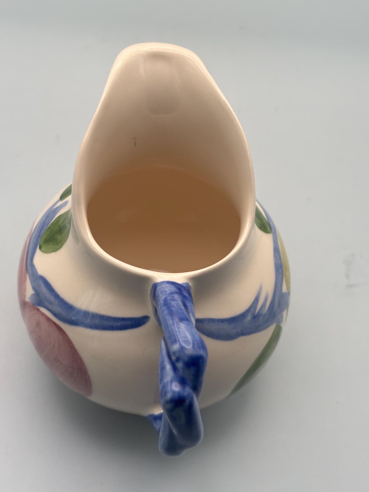 Franciscan Orchard Glade Milk Jug or Pitcher, Features Fruit and Leaf Design, Lover Antiques and Vintage