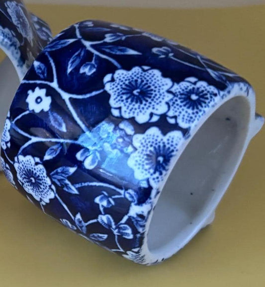 Vintage CALICO Blue and White Floral One Napkin Ring Royal Crownford Ironstone England Floral Lover Antiques and Vintage