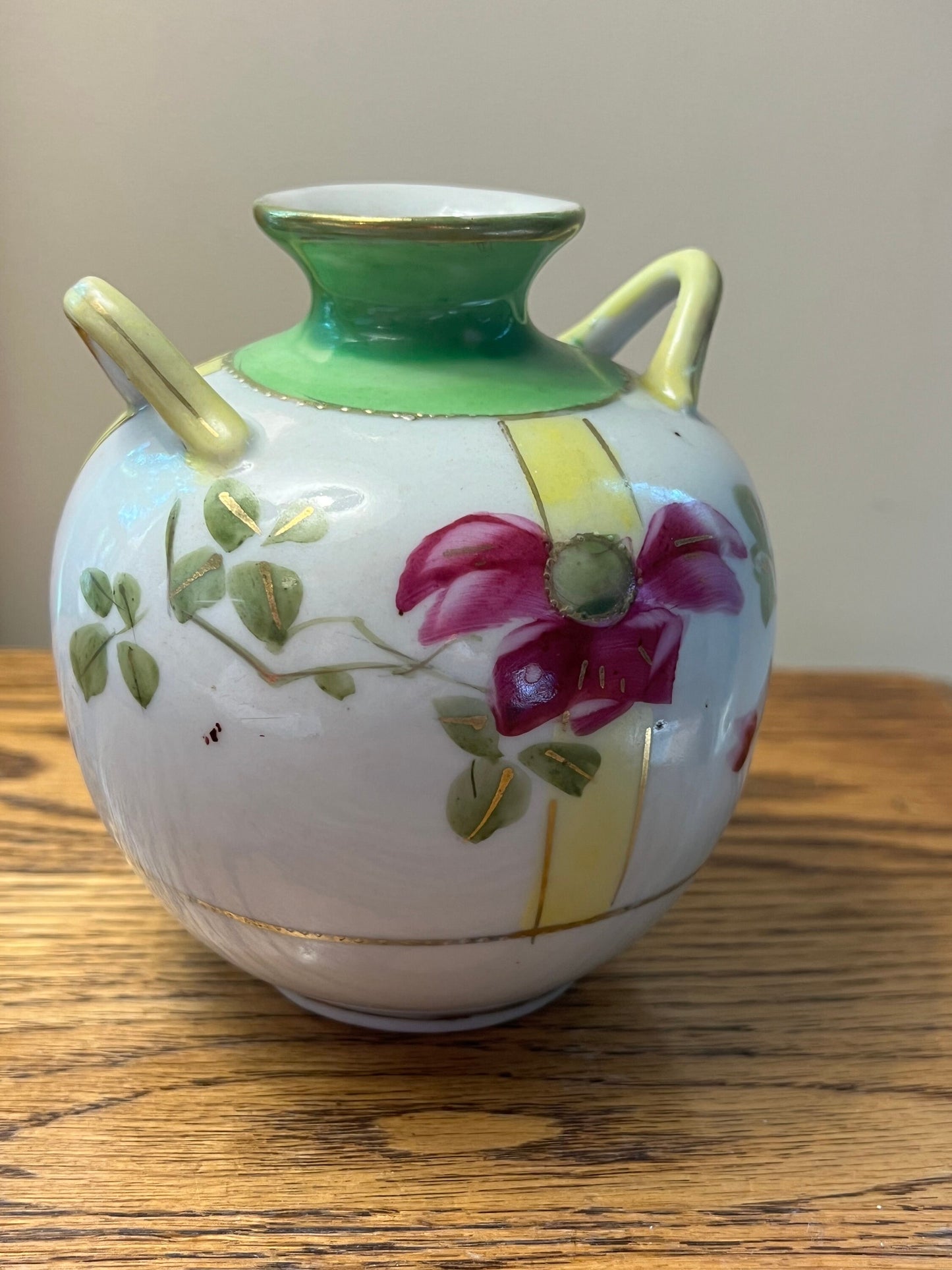 Vintage Nippon Hand Painted Japanese Porcelain Vase Lover Antiques and Vintage