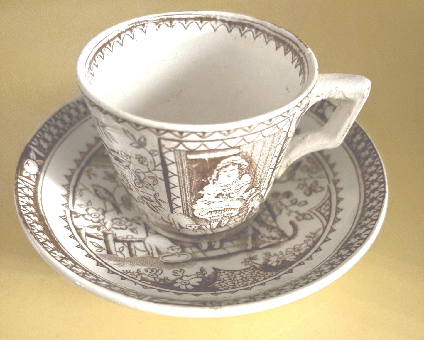 Staffordshire Tea Cup and Saucer Made in England Lover Antiques and Vintage