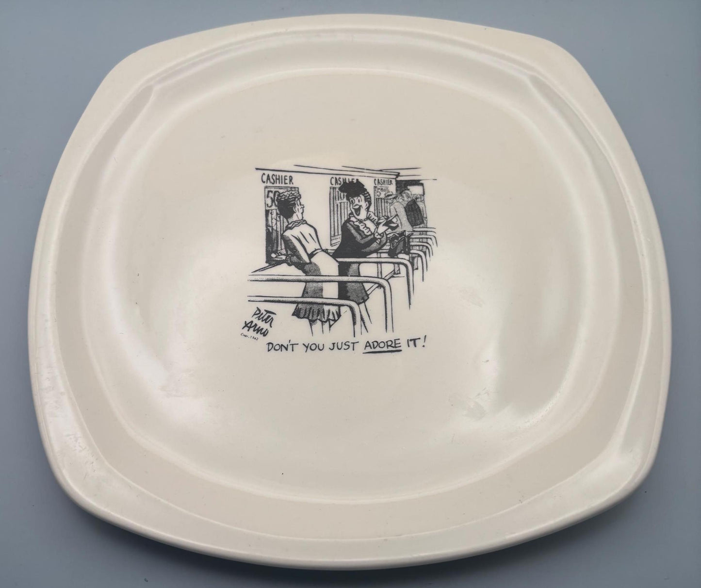 Paden City Pottery Plate Signed by Bernad Peter Arno, Select From 3 Designs, Lover Antiques and Vintage