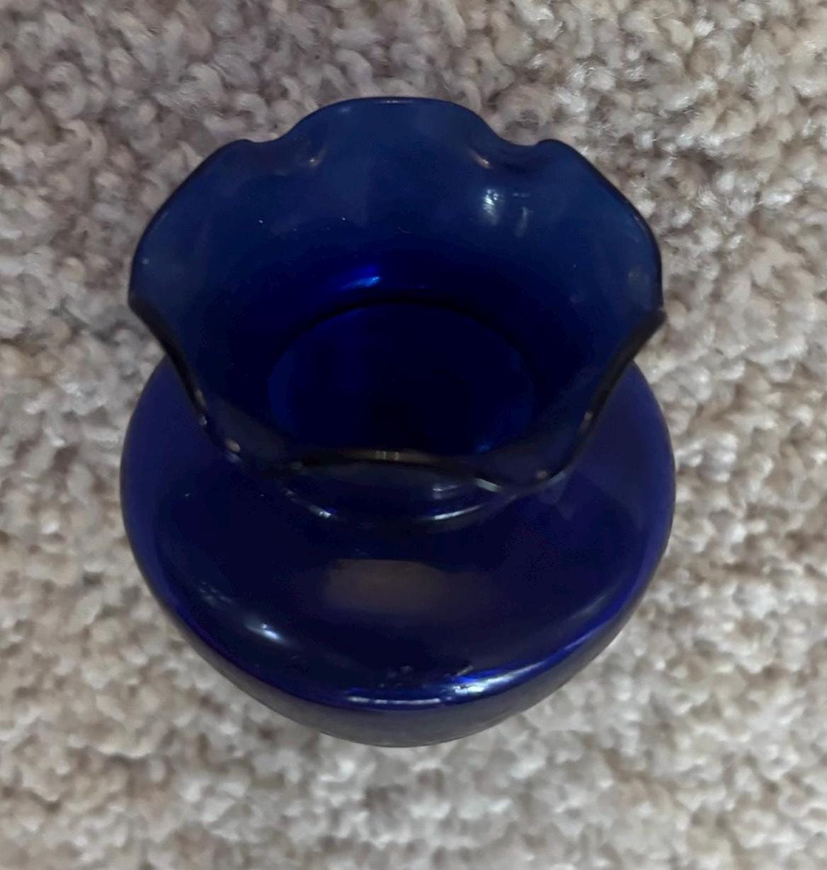 Vintage Cobalt Blue Glass Bulb Cup Replacement for Musical Note Wall Hanging Lover Antiques and Vintage