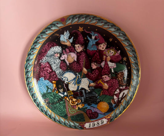 Vintage Danish Plate Santas Workshop Bing & Grondhal Santa Clause Collection Original Art Hans Henrik Hansen First Edition Lover Antiques