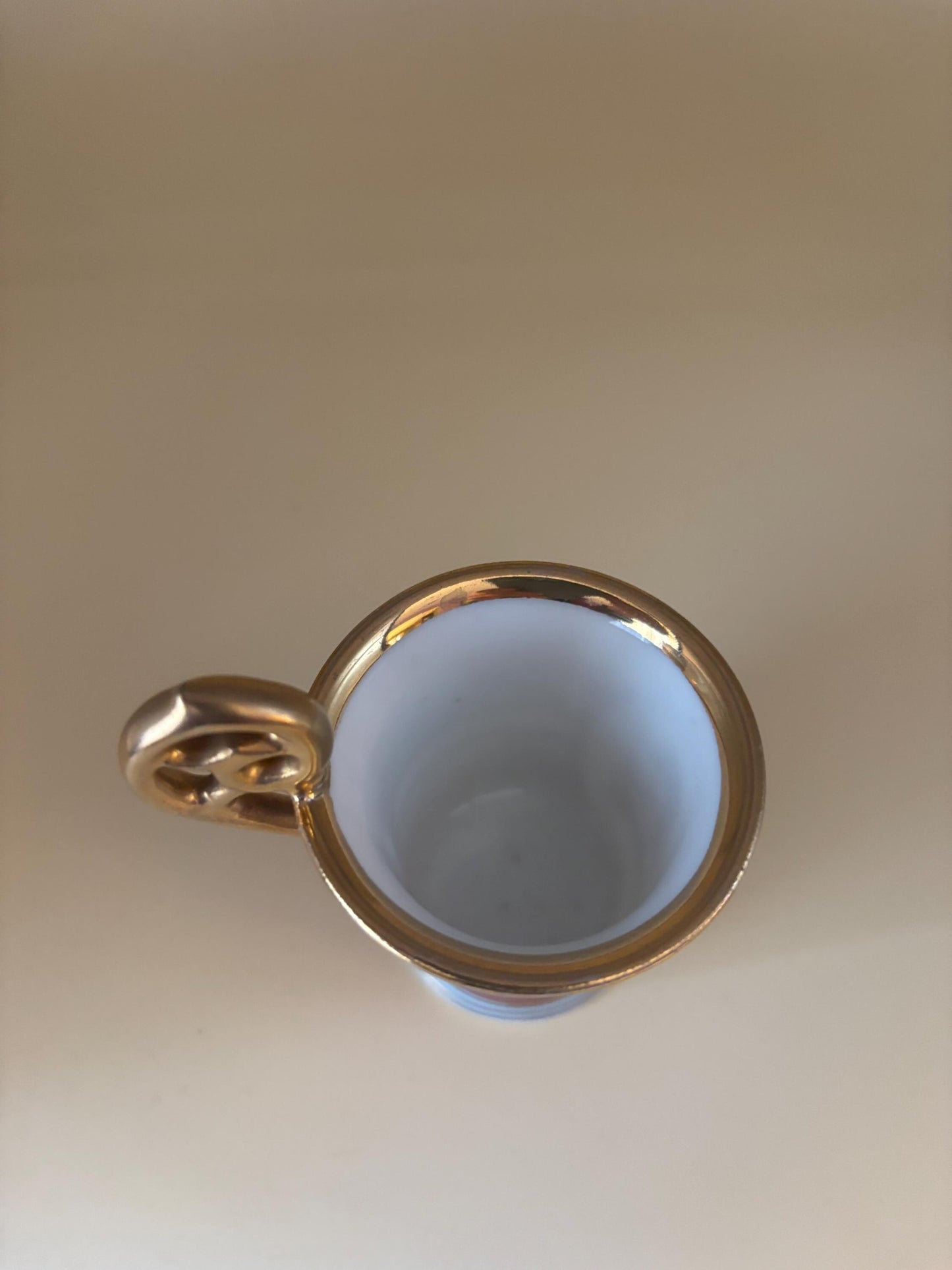 Antique French Napoleon Portrait Porcelain Cup, Demitasse Chocolate Fancy Mug, Ornate Gilded Handle