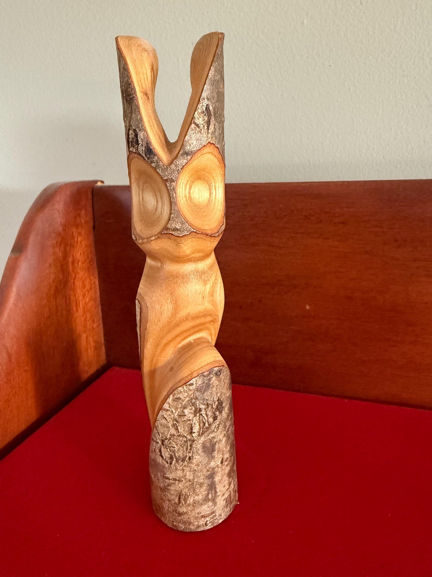 Vintage Carved Owl Figure Signed Nadjiwon - Cape Croker Art