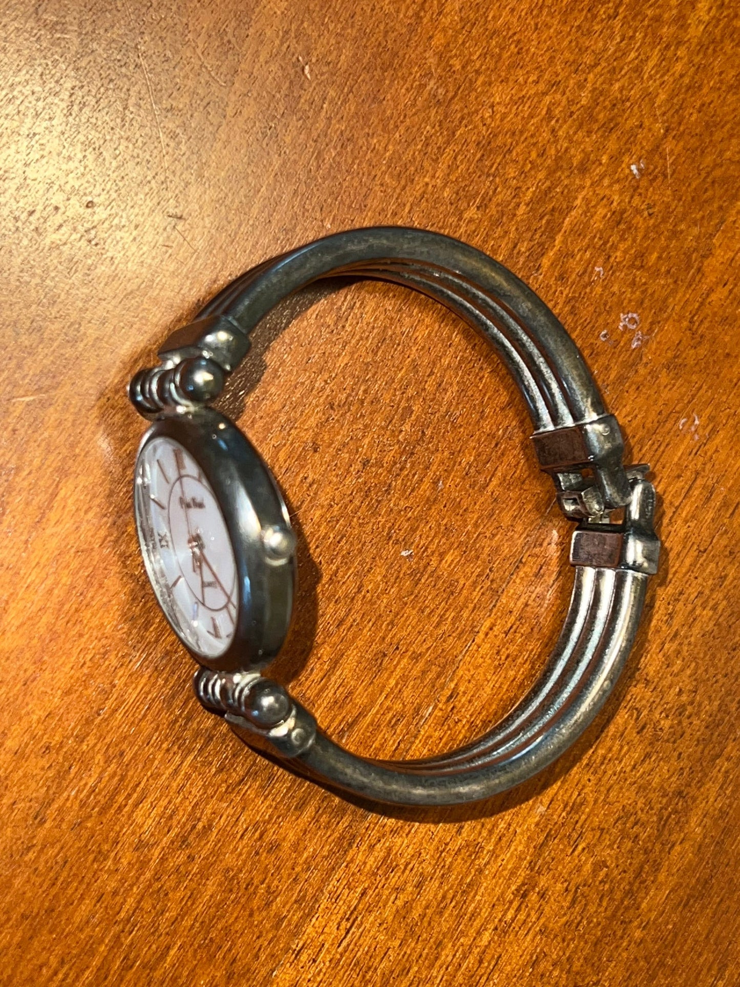Vintage Pieva Nicol Quartz Watch: Stainless Steel Bangle Bracelet