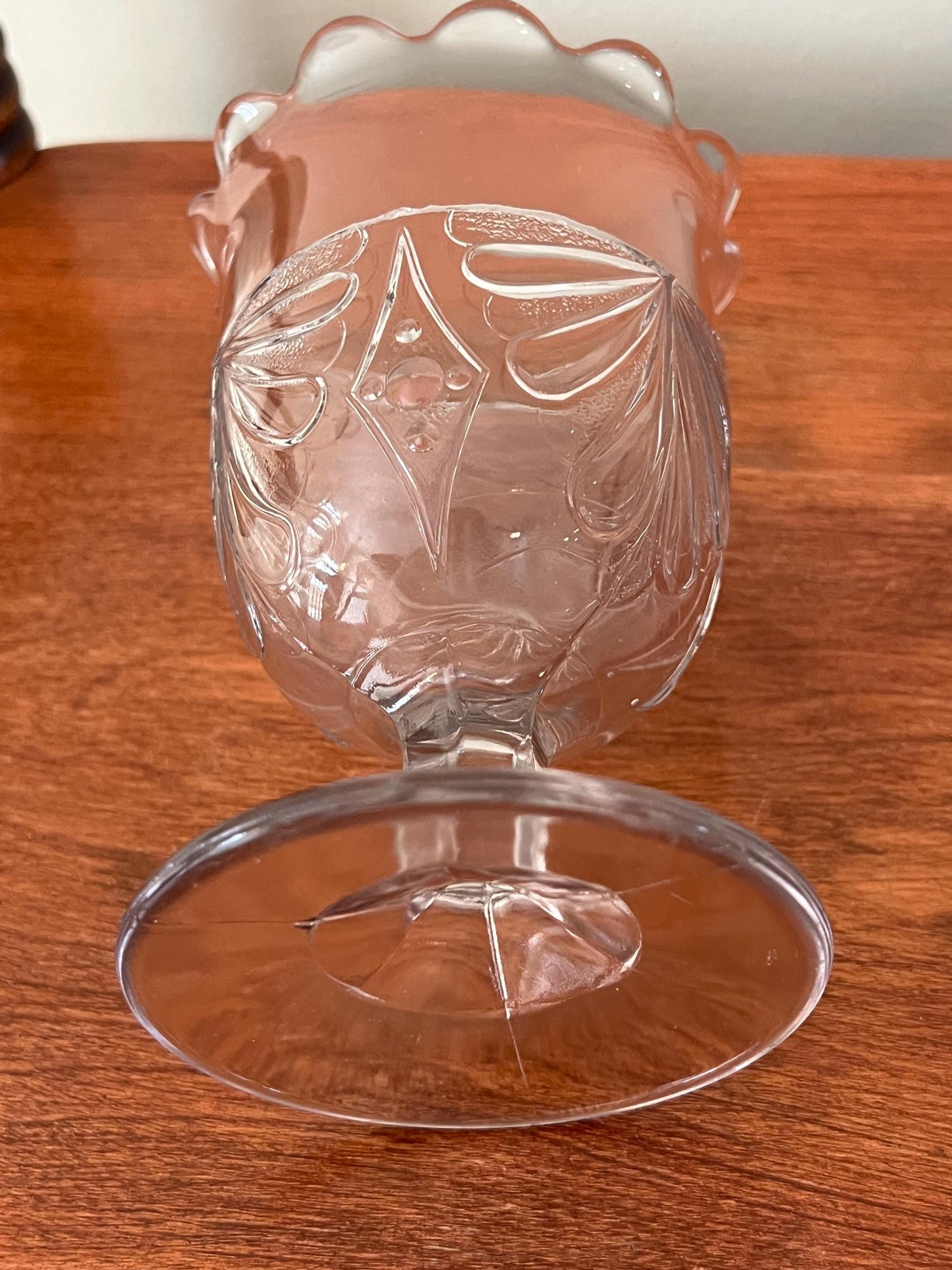 Vintage McKee Glass Wine Glass Water Cup Spooner 1880’s Fan with Diamonds Glass Art Lover Antiques and Vintage