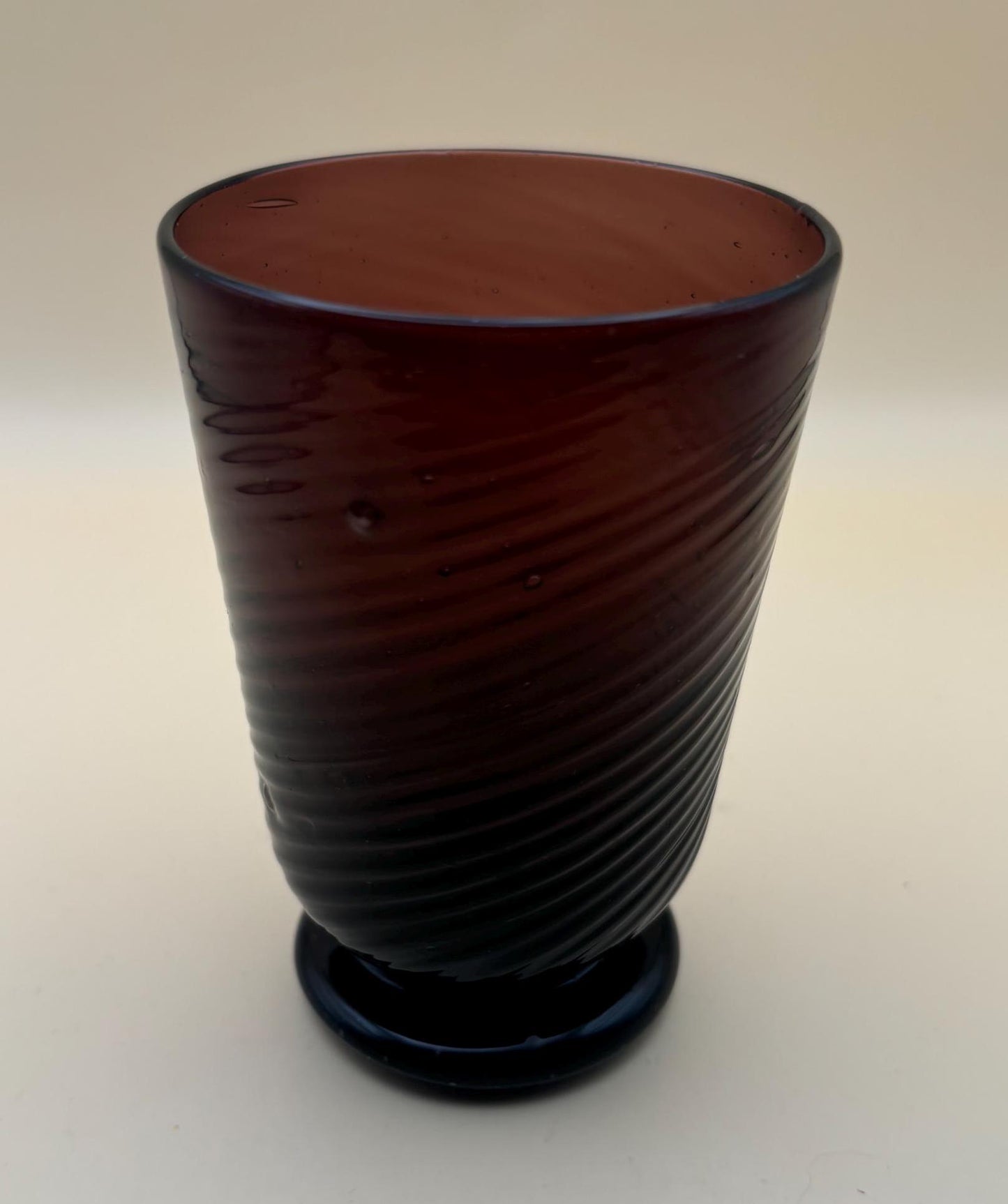 Vintage Amethyst Glass Pretty Purple Mid Century Glassware Glass Art Vase