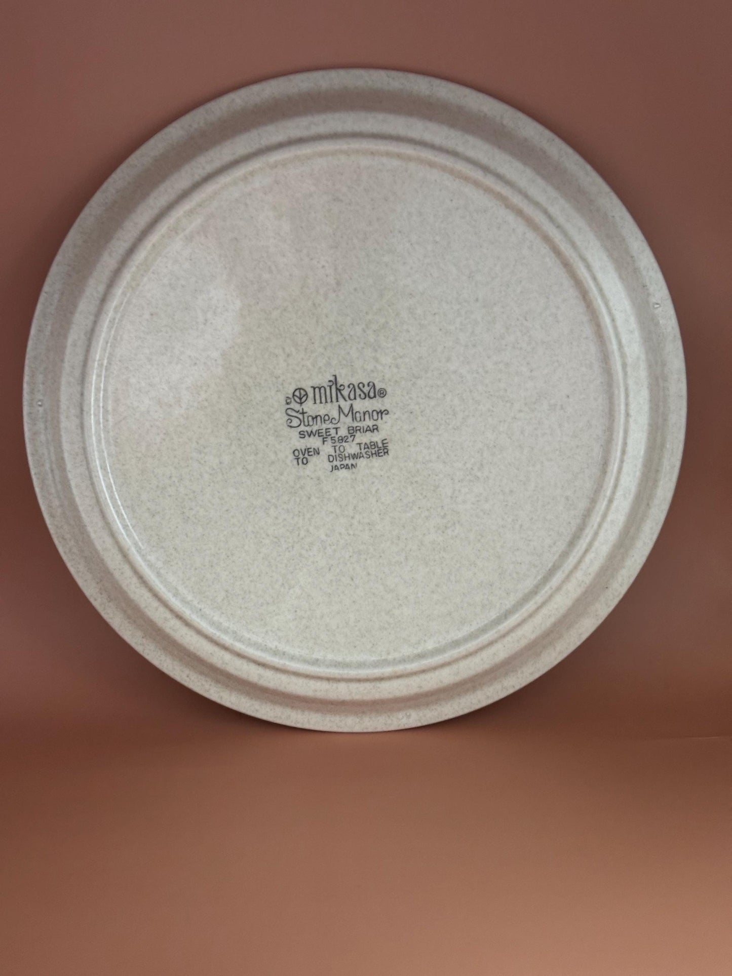 Vintage Mikasa Dinner Plate Stone Manor Stoneware F5827 Sweet Briar Blue & White Flowers Lover Antiques and Vintage