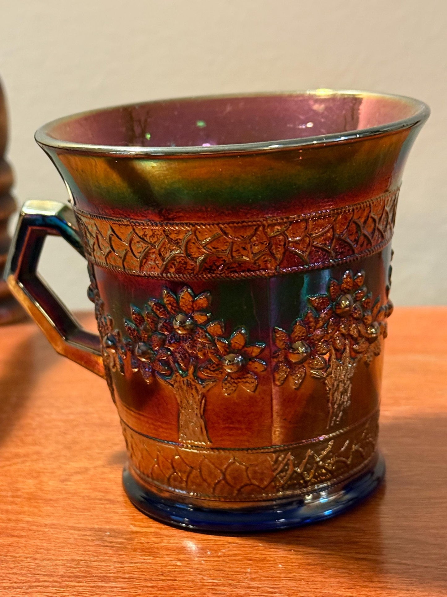 Antique Carnival Glass Purple Cup with Handle Lover Antiques and Vintage