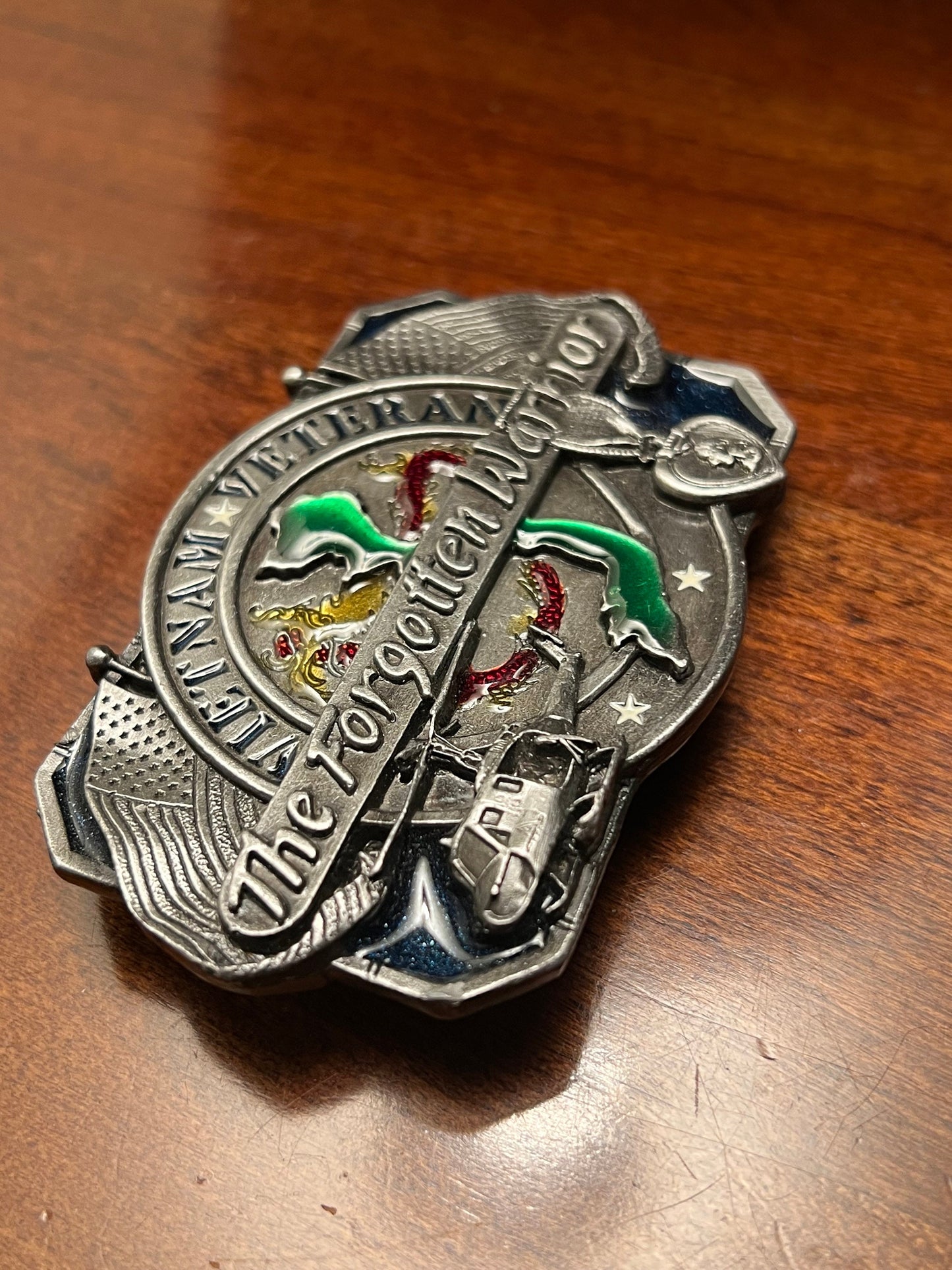 Vintage Siskiyou Vietnam Veteran Belt Buckle: The Forgotten Warrior