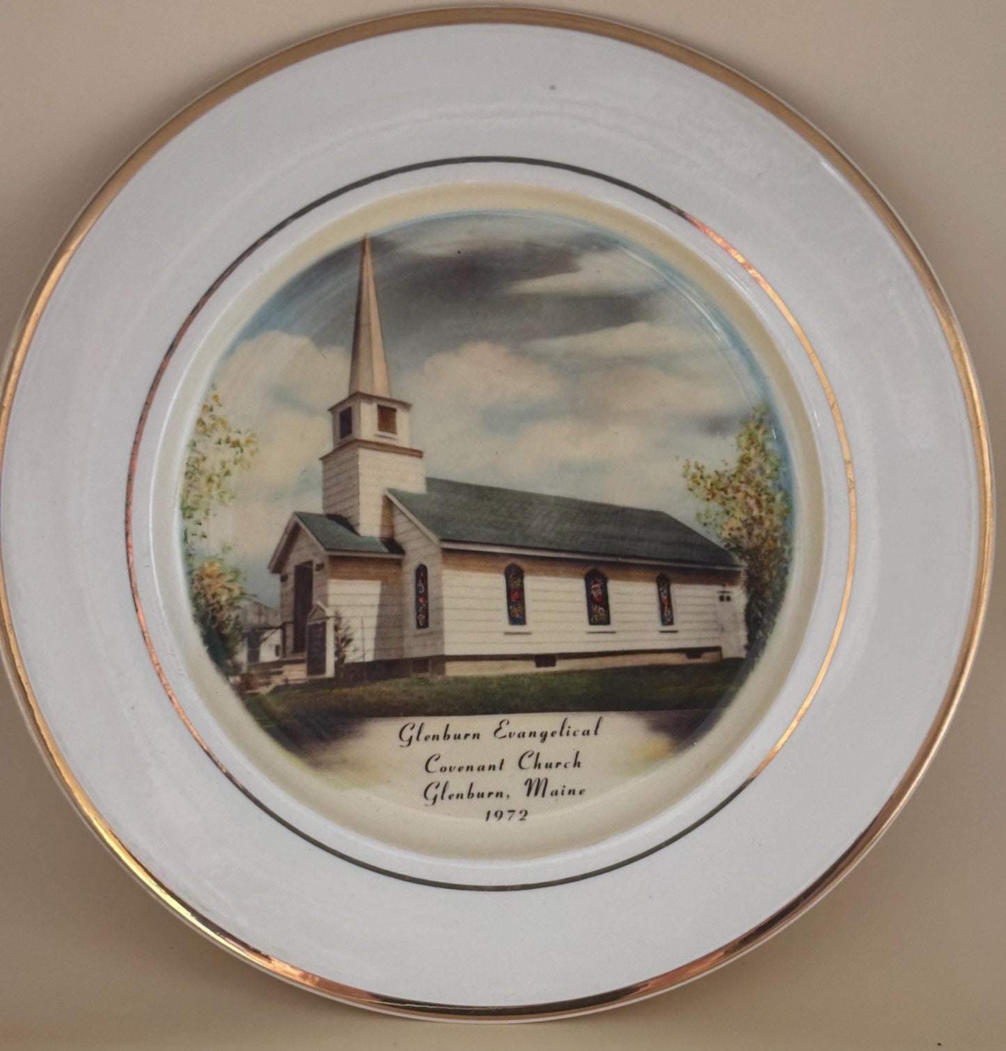 Commemorative Plate of Glenburn Church, Lover Antiques and Vintage