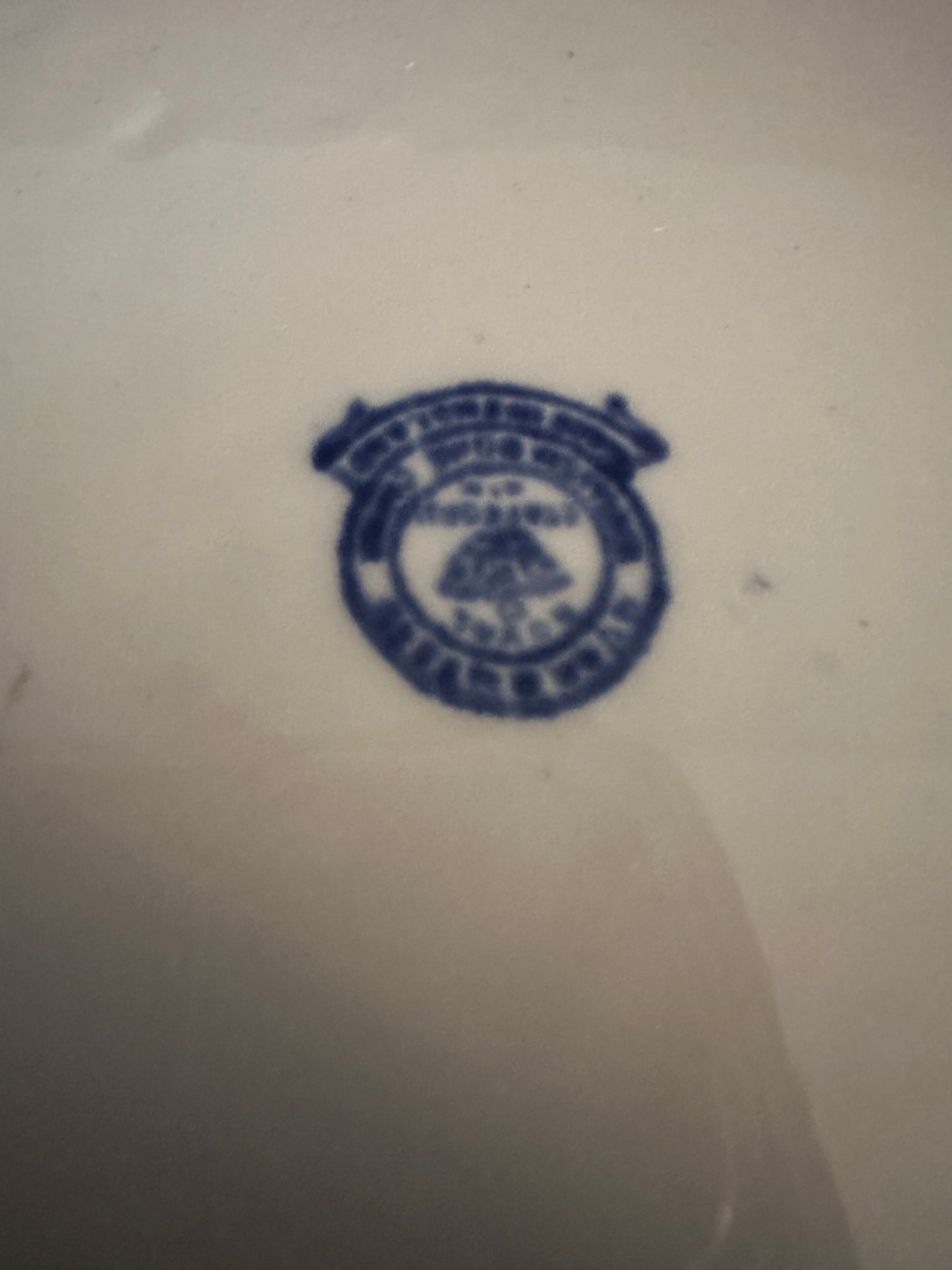 Antique Royal Staffordshire Blue Willow Square Cake Plate