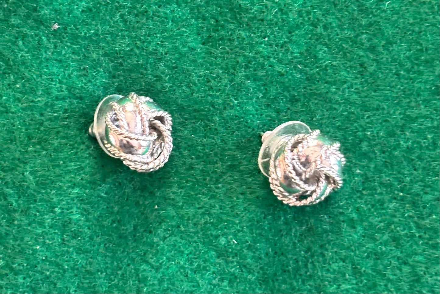 Vintage Sterling Silver Love Knot Earrings Pierced Jewelry Lover Antiques Vintage