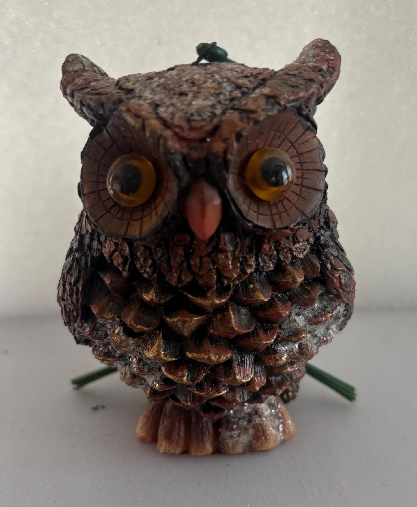 Vintage Owl in Pinecone Basket Ornament Gift For Her Lover Antiques and Vintage