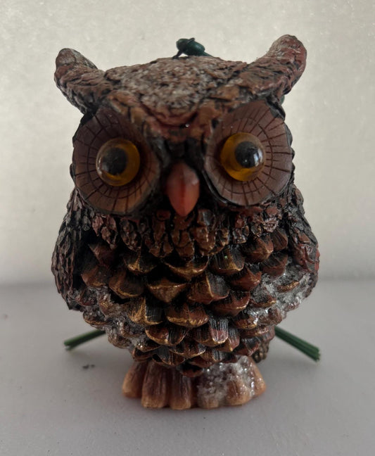 Vintage Owl in Pinecone Basket Ornament Gift For Her Lover Antiques and Vintage