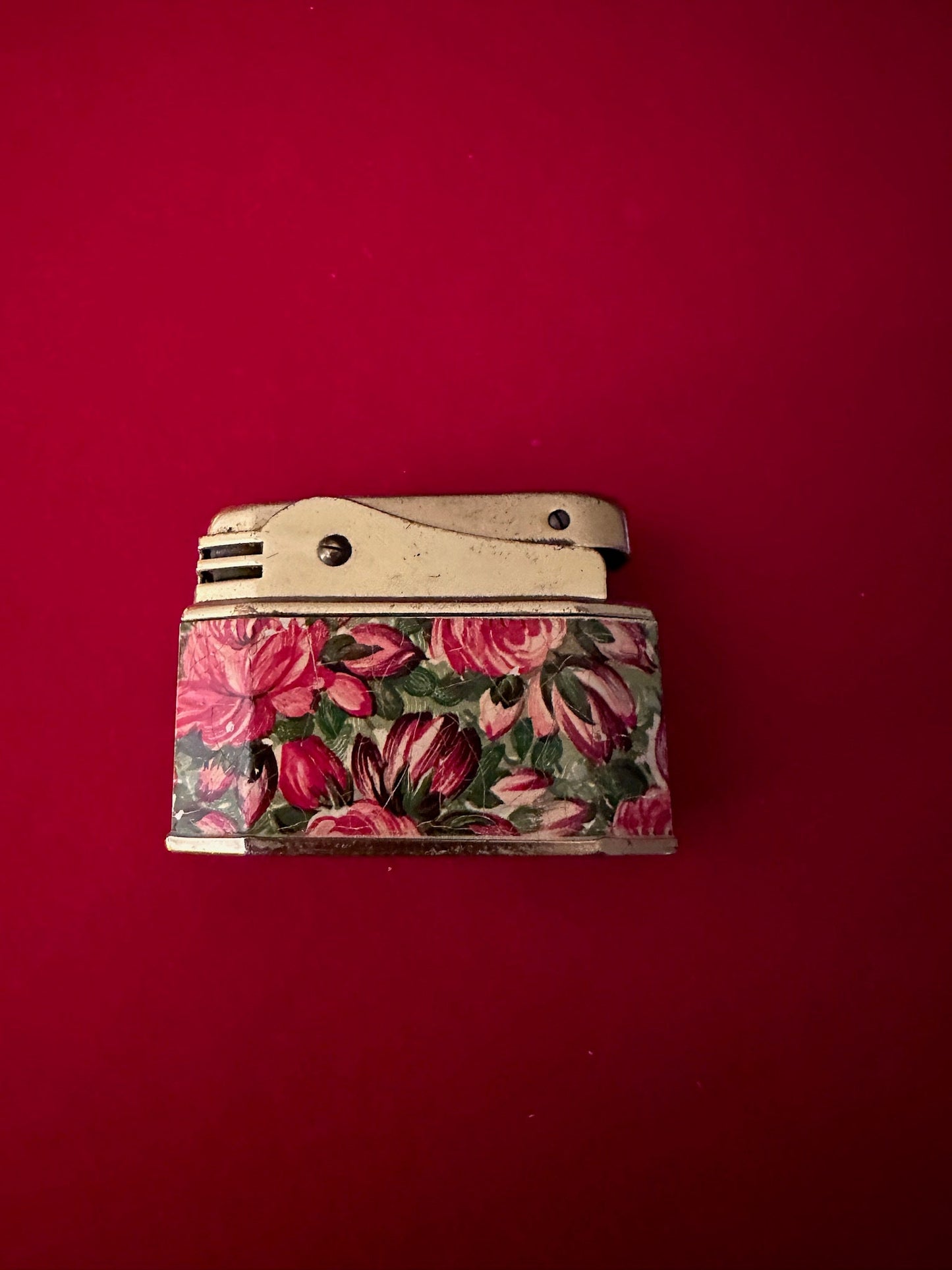 Vintage Stratton Mid Century Lighter, Floral Lighter, Lover Antiques
