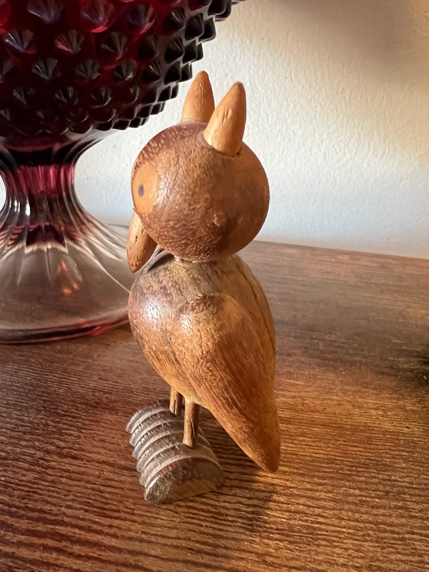 Vintage Christian Ulbricht Wooden Owl Figurine, Germany
