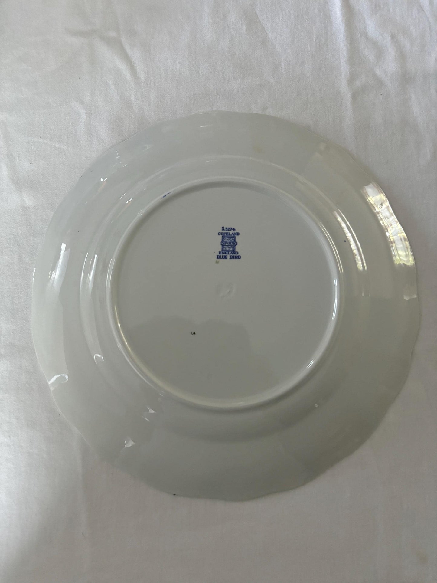 Antique Spode Copeland Blue Bird Dinner Plate: Marlborough Shape, England