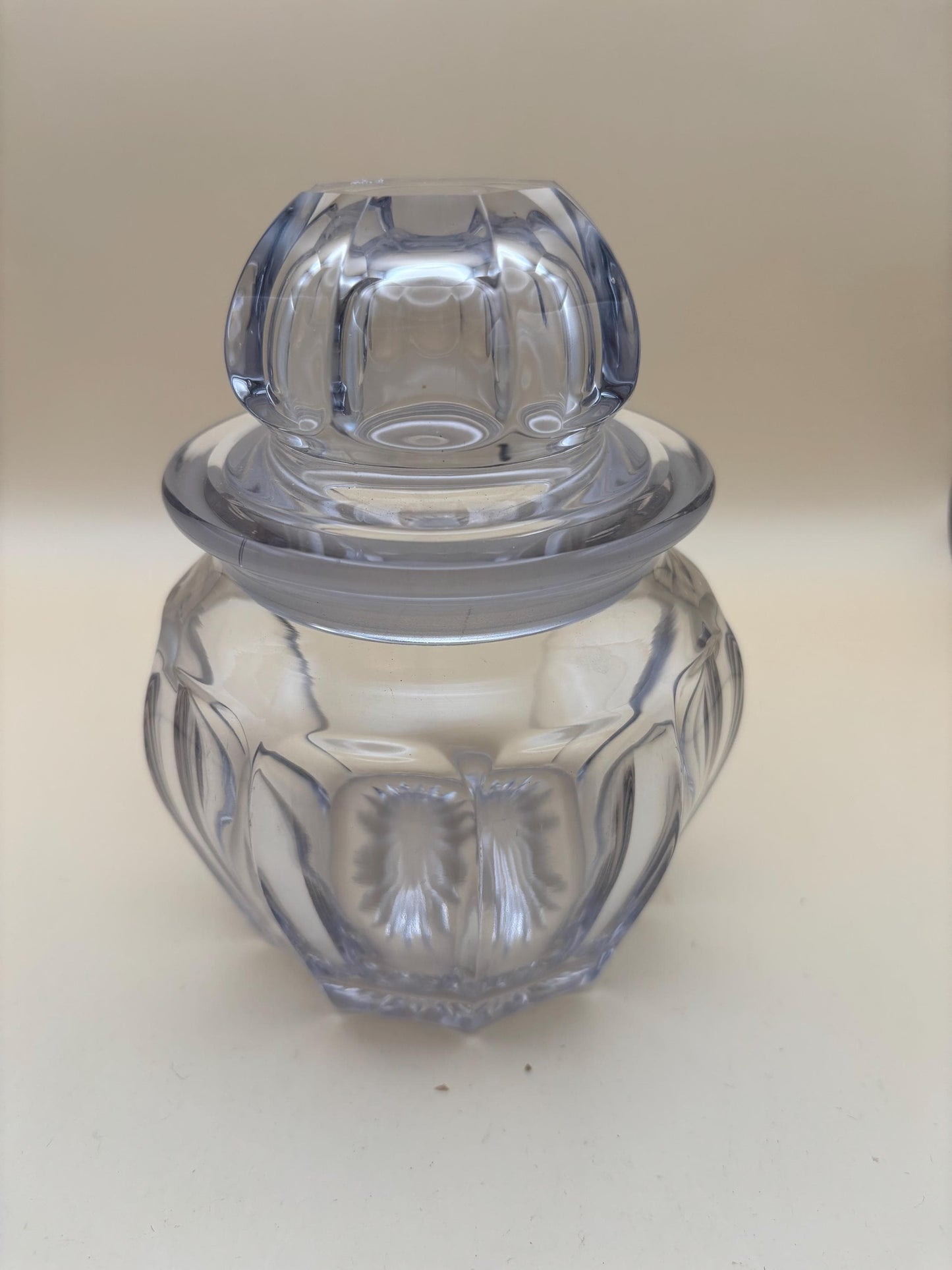 Antique Apothecary Jar with Lid Cut Crystal Glass Footed Vase Lover Antiques and Vintage