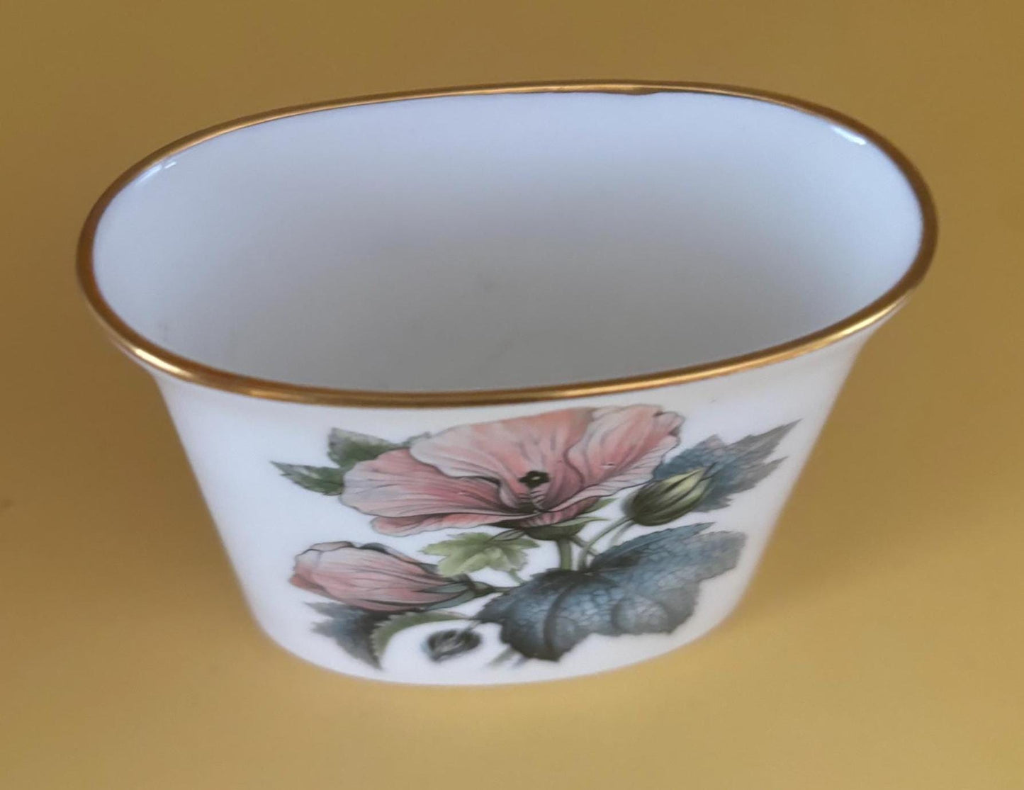 Vintage Royal Worcester of England Porcelain Toothpick Holder Hand Painted Violets Pattern Fine Bavarian China Lover Antiques and Vintage