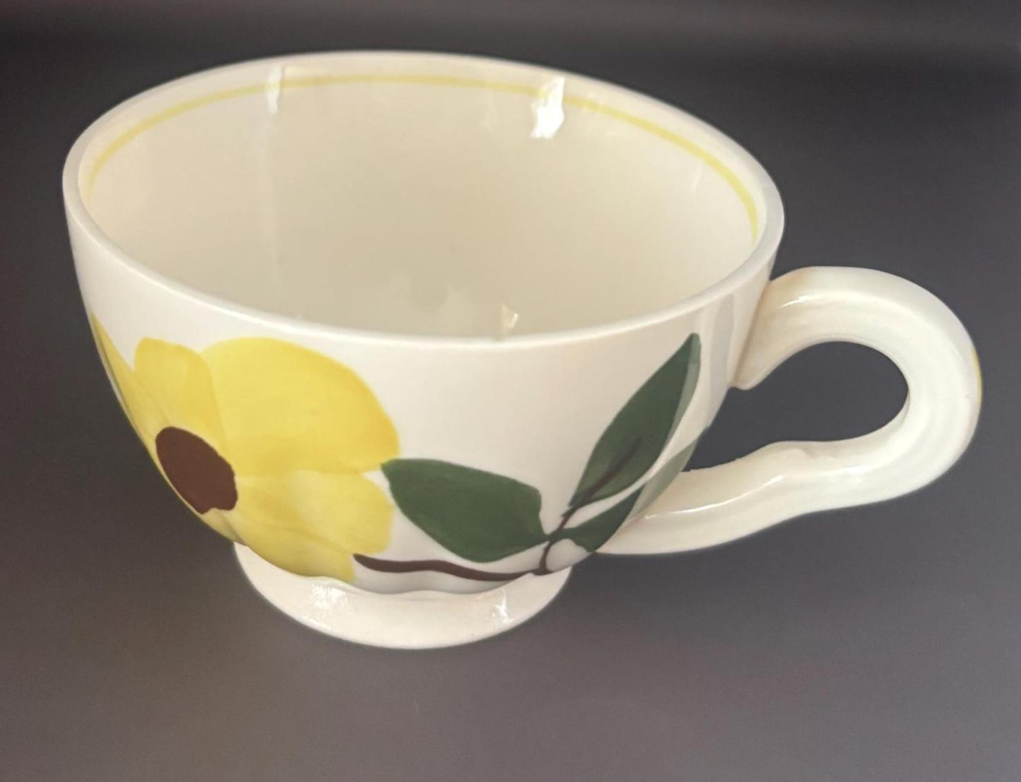 Blue Ridge Southern Potteries Footed Cup, Coffee Mug, Yellow Nocture Teacup, Lover Antiques and Vintage